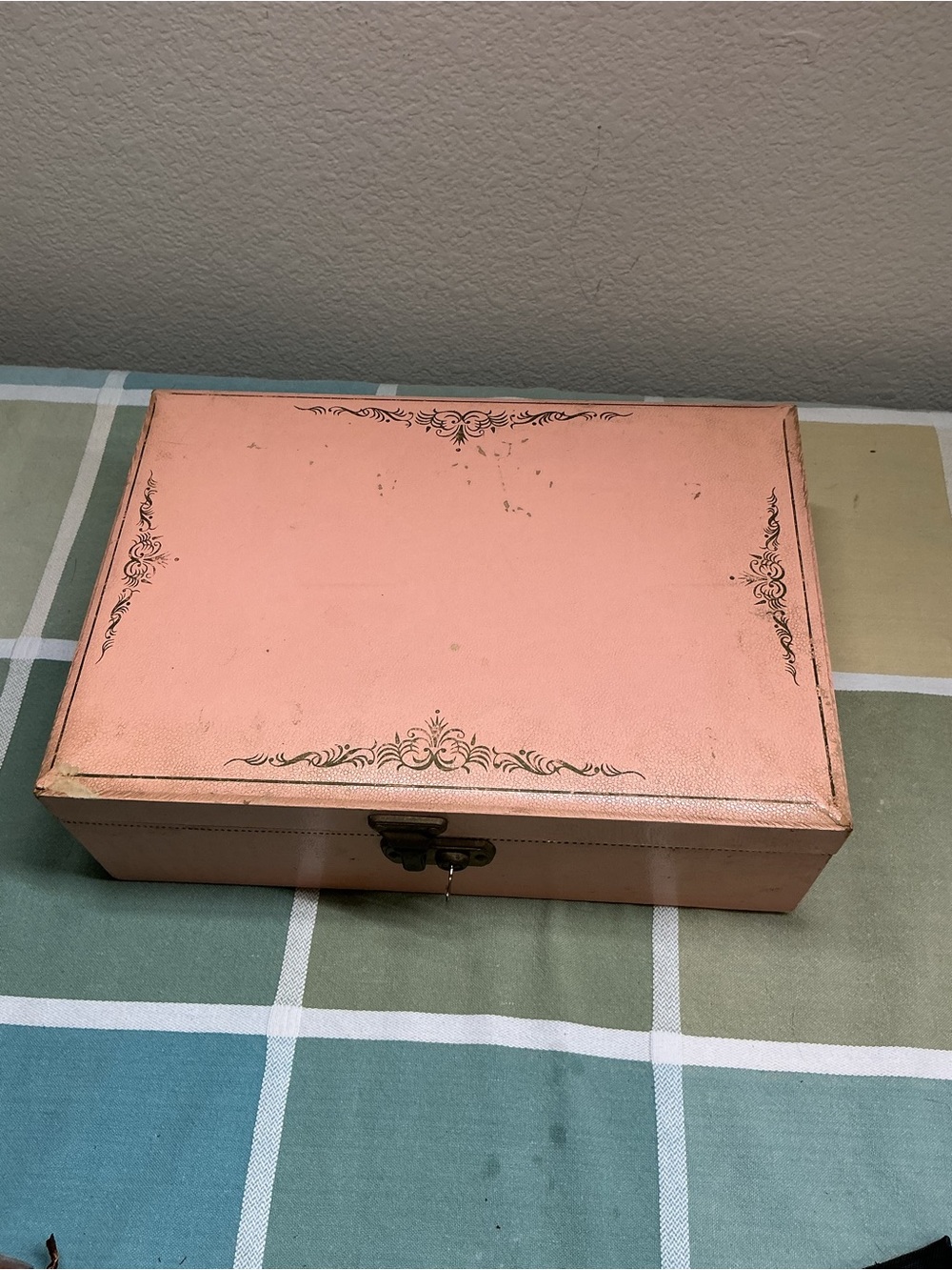 Pink Decorative Jewelry Storage Box with Vintage Accent
